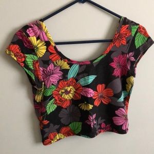 Bright floral crop top